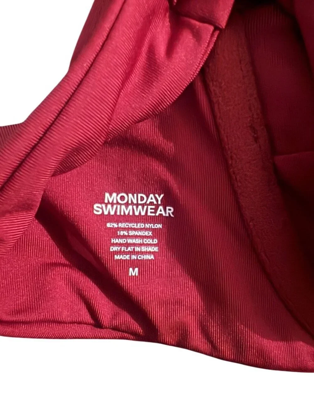 MONDAY Swimwear Cala Roja Bikini Top in Cherry